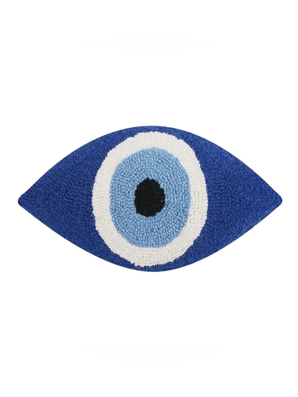 Evil Eye Hooked Accent Pillow - Blue